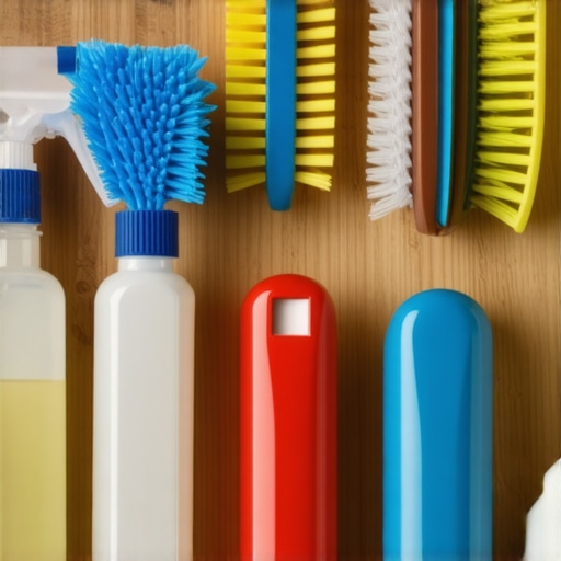 A well-organized cleaning area with eco-friendly products and natural disinfectants