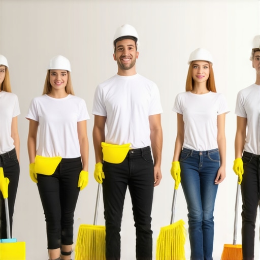Eco-Friendly Post-Construction Cleaning Cleaning crew using eco-friendly tools in a modern home