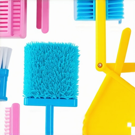 Eco-Friendly Cleaning Tools Eco-friendly cleaning tools like microfiber cloths, spray bottles, and brushes used for rapid house sanitation