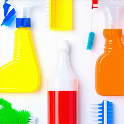 Green cleaning supplies and eco-friendly tools for thorough post-construction cleanup.