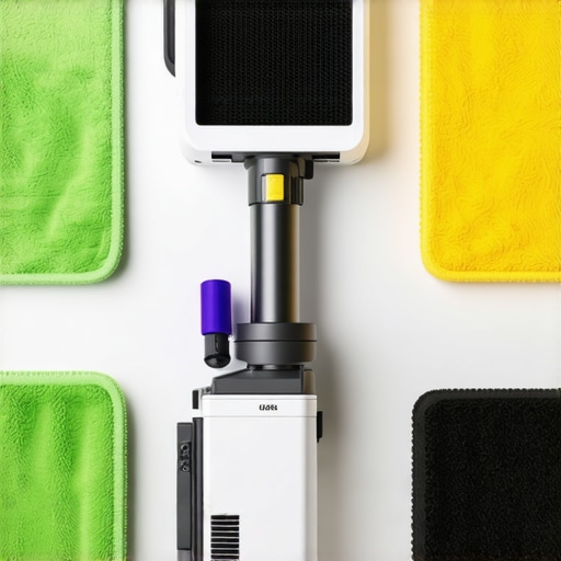 Eco-friendly vent cleaning process with microfiber cloths and HEPA vacuum Person using eco-friendly tools to clean home vents after renovation