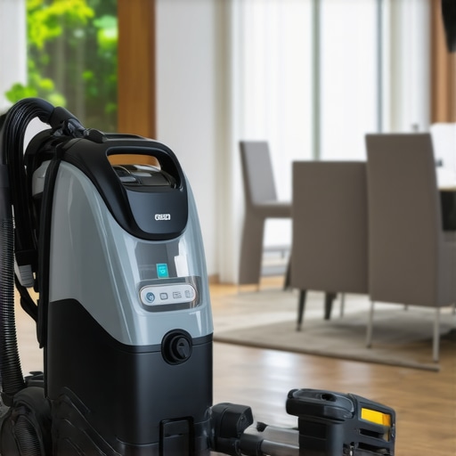 A close-up of a HEPA-filter vacuum and oscillating tool ready for eco-friendly cleanup.